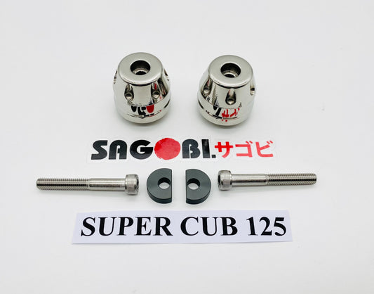 MSX, CUB, CT 125 KITACO billet stainless steel handlebar end caps