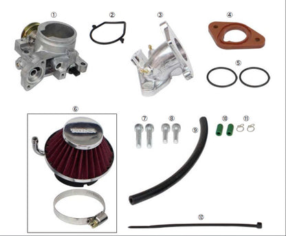 MSX GROM, MONKEY 125 Takegawa 34mm throttle body and manifold kit (145cc)